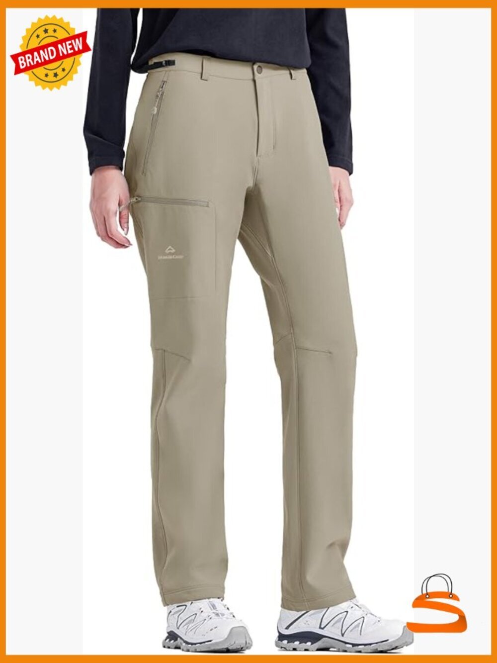 Fleece Lined Waterproof Hiking Pants Women's Cargo Snow Ski Winter